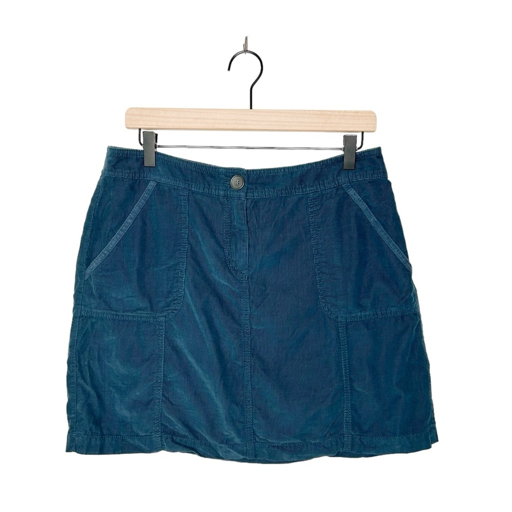 Caslon Nordstrom Womens Teal Blue Lightweight Corduroy Mini Skirt 8